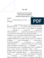 Demanda de Una Sucesion para El Reconocimiento de Hijo Natural Del de Cujus