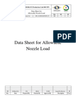 Data Sheet For Allowable Nozzle Load - SP1-110-9850-00-PI-DT