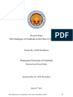 Academic Research-Challenges of Cambodia As Chair of Asean 2012