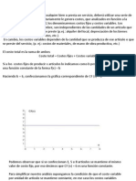 Funciones Lineales de Costos