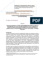 Globalización, Homogenización Cultural y Nacional