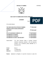 Chief Executive Officer of Namibia Financial Institutions Supervisory Authority V Fis Life Assurance Company LTD & Others.