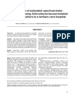 Prevalence of Extended-Spectrum Beta-Lactamases Among Isolated Isolated From Blood Culture in A Tertiary Care Hospital