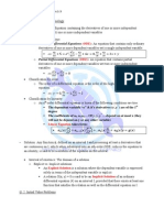 Differential Equations Notes Chapters 1-3