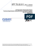 3GPP TS 22.011 V8.4.1 - Technical Specification Group Services and System Aspects, Service Acessibility