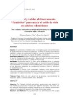 Fiabilidad y Validez Del Instrumento "Fantástico" para Medir El Estilo de Vida en Adultos Colombianos