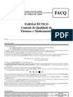 Farmacêutico - Programa Controle de Qualidade de Fármacos e Medicamentos