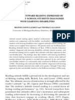 Attitudes Toward Reading Expressed by Elementary School Students Diagnosed With Learning Disabilities