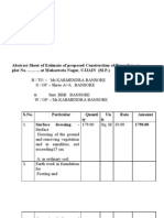 BOQ of Proposed Bungalow For Providing Approximate Cost