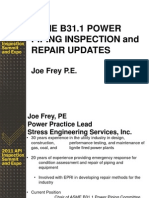 ASME B31 1 Power Piping Inspection and Repair Updates Joe Frey