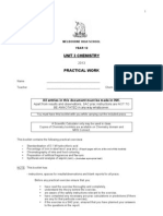 Unit 3 Chemistry: All Entries in This Document Must Be Made in INK