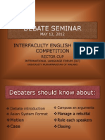 Debate Seminar: Interfaculty English Debate Competition