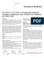 SAFC Biosciences - Technical Bulletin - EX-CELL™ CD CHO: A Chemically Defined, Animal-Component Free, Serum-Free Medium For CHO Cells