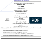 FIRST REGIONAL BANCORP 8-K (Events or Changes Between Quarterly Reports) 2009-02-24