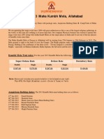 Tent Rates For Kumbh Mela