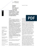 Management of Paediatric Traumatic Cataract by Epilenticular Intraocular Lens Implantation: Long-Term Visual Results and Postoperative Complications