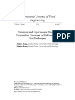 Numerical and Experimental Study On Temperature Crossover in Shell and Tube Heat Exchangers