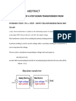 Abstract of Step Down Transformer From 400v