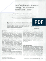 Adaptive Structuration Theory Poole and Desanctis