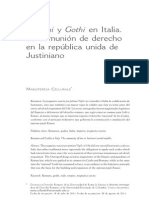 CELLURALE, Mariateresa (2011) Romani y Gothi en Italia. La Comunión Del Derecho en La República Unida de Justiniano PDF