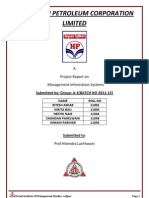 A Project Report On Management Information Systems of Hindustan Petroleum Corporation Limited