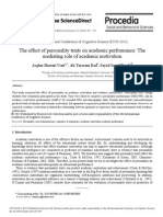 The Effect of Personality Traits On Academic Performance - The Mediating Role of Academic Motivation