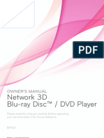 Network 3D Blu-Ray Disc™ / DVD Player: Owner'S Manual