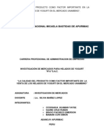 Investigación de Mercados para Helados de Yogurt "Ryj"s.a.c.