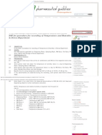 SOP For Procedure For Recording of Temperature and Humidity in Stores Department