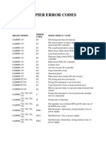 Canon Copier Error Codes