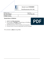 Optical Systems Final Exam 2012