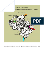 Gilbert Simondon, On The Mode of Existence of Technical Objects (Translation Thus Far, 2010)