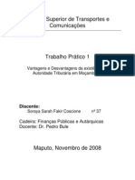 Vantagens e Desvantagens Da Existência de Uma Autoridade Tributária em Moçambique