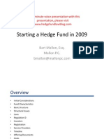 Starting A Hedge Fund in 2009