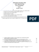 Grade 10 ECONOMICS Paper 2 Duration: 2 Hours Information and Instructions