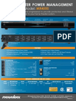 Panamax MR4000 Home Theater Power Management System Spec Sheet