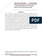 Ijrfm Volume 2, Issue 5 (May 2012) (ISSN 2231-5985) A Study On Market Performance of Selected Telecommunication Companies in India