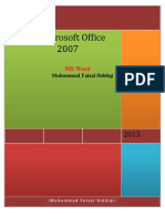 Ms Word 2007 - Notes Tutorial