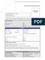 Student Application Form: Ects - European Credit Transfer and Accumulation System