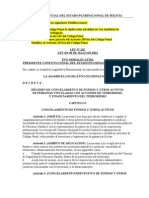 Ley #262 Régimen de Congelamiento de Fondos de Personas Vinculadas Con Terrorismo