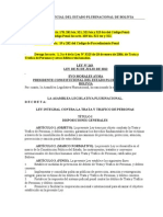 Ley #263 Integral Contra La Trata y Tráfico de Personas