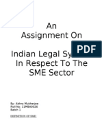 An Assignment On Indian Legal System in Respect To The SME Sector