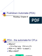 Pushdown Automata (PDA) : Reading: Chapter 6