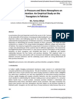 Impact of Peer Pressure and Store Atmosphere On Purchase Intention: An Empirical Study On The Youngsters in Pakistan