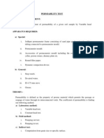 Permiability Test Aim of The Experiment