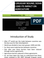 A Study On Uruguay Round, Doha Round and Its Impact On Agriculture