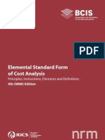 BCIS Elemental Standard Form of Cost Analysis 4th NRM Edition 2012 PDF