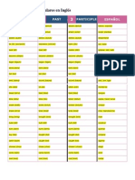 Lista de Verbos Irregulares en Inglés: Infinitive Past Participle Español