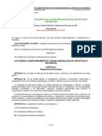 Ley Federal Sobre Monumentos y Zonas Arqueológicos, Artísticos e Históricos PDF