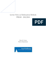 Lecture Notes On Mathematical Methods PH2130 - 2012/2013: Glen D. Cowan Physics Department